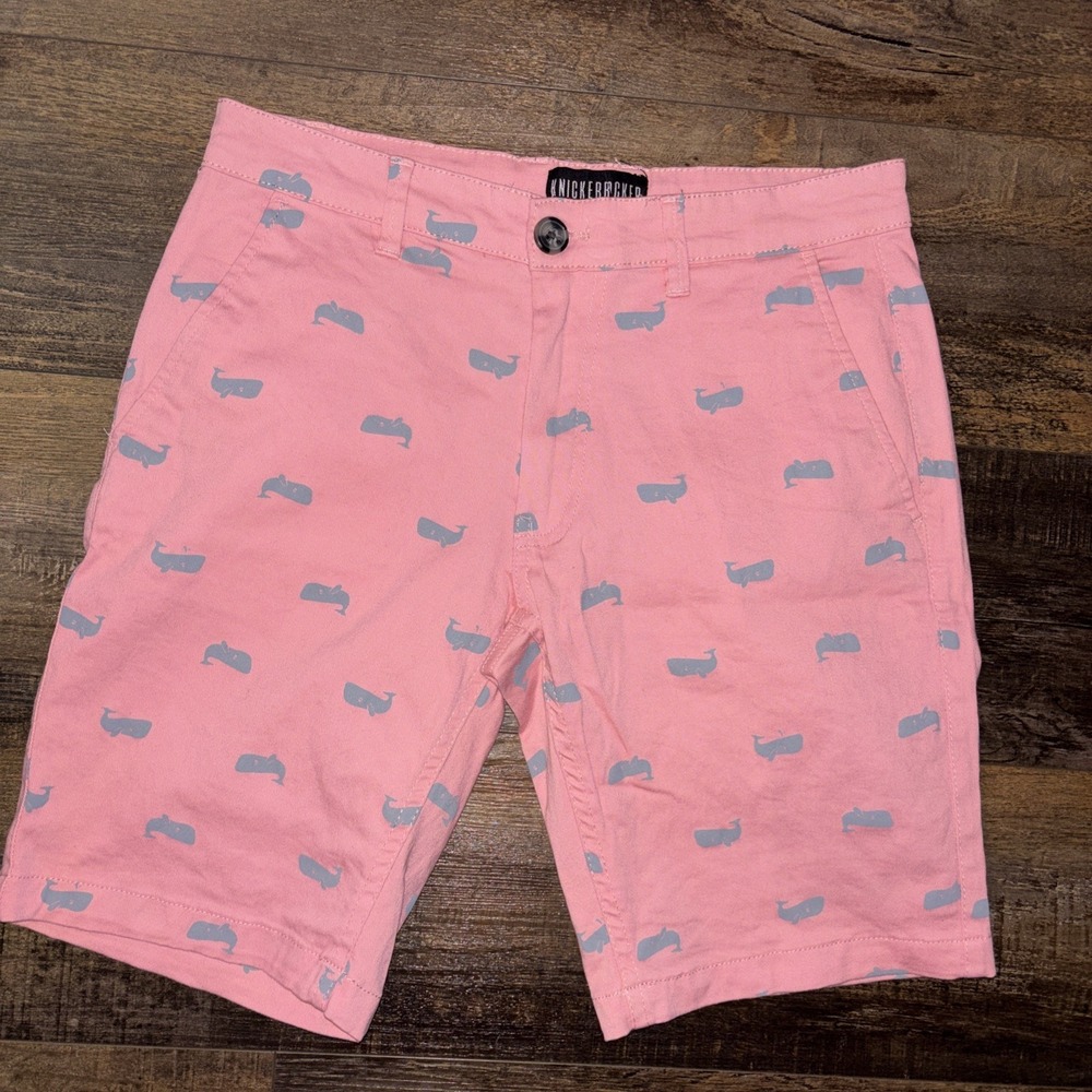 Knickerbocker Vintage Design Mens Shorts ++Flex Whale Print Pink Size 29 EUC